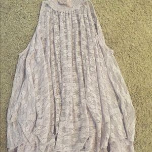 Free People Lilac Lace Tunic